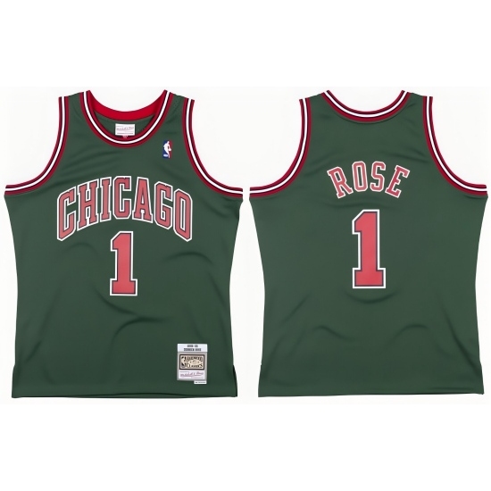 Men's Chicago Bulls #1 Derrick Rose Green Stitched Basketball Jersey(1) - Ujersey