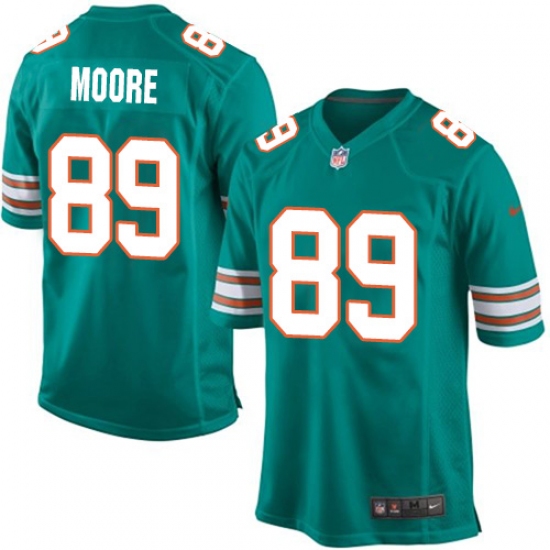 Youth Nike Miami Dolphins #89 Nat Moore Game Aqua Green Alternate NFL Jersey - Ujersey