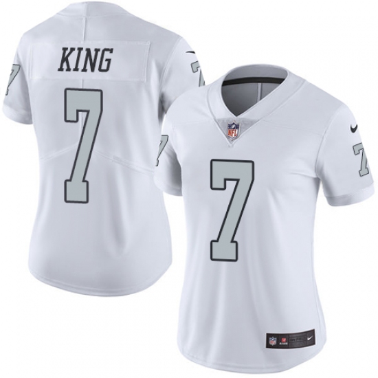 Women's Nike Oakland Raiders #7 Marquette King Limited White Rush Vapor Untouchable NFL Jersey