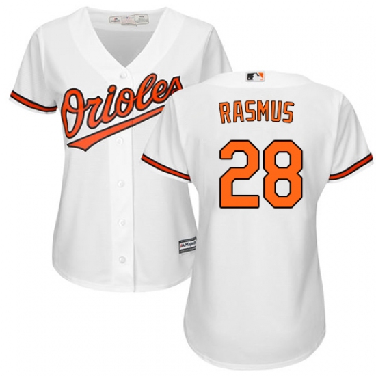 Women's Majestic Baltimore Orioles #28 Colby Rasmus Replica White Home Cool Base MLB Jersey - Ujersey