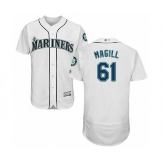 Men's Seattle Mariners #61 Matt Magill White Home Flex Base Authentic Collection Baseball Player Jersey - Ujersey
