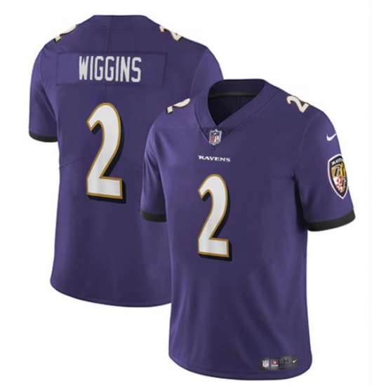 Men's Baltimore Ravens #2 Nate Wiggins Purple 2024 Draft Vapor Limited Football Jersey - Ujersey