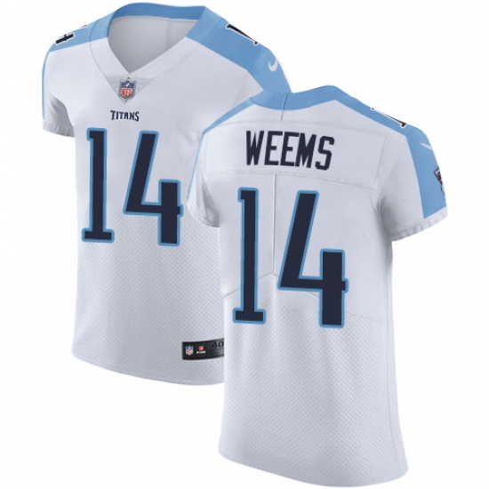 Men's Nike Tennessee Titans #14 Eric Weems White Vapor Untouchable Elite Player NFL Jersey - Ujersey