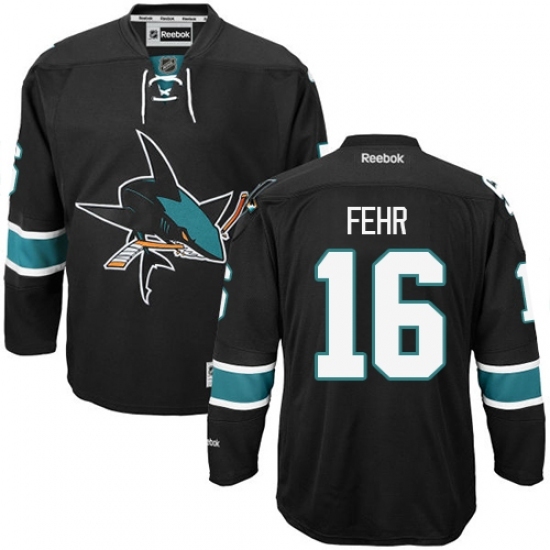 Youth Reebok San Jose Sharks #16 Eric Fehr Authentic Black Third NHL Jersey - Ujersey