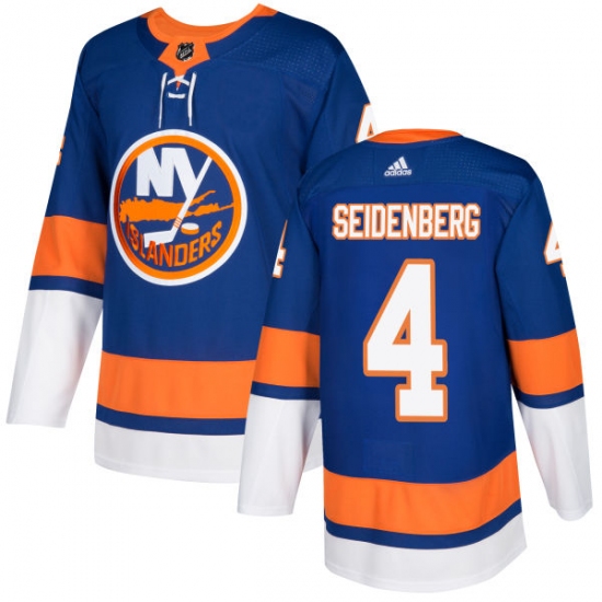 Men's Adidas New York Islanders #4 Dennis Seidenberg Premier Royal Blue Home NHL Jersey - Ujersey