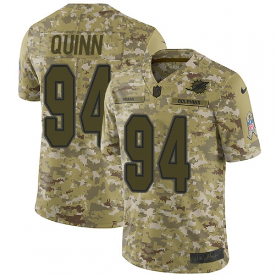 Men's Nike Miami Dolphins #94 Robert Quinn Limited Camo 2018 Salute to Service NFL Jersey - Ujersey