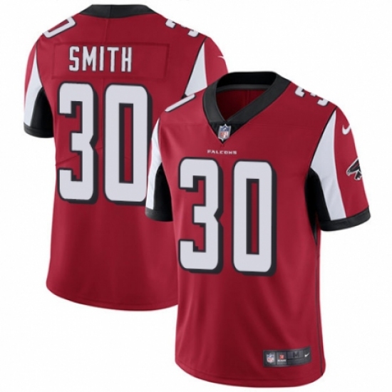 Men's Nike Atlanta Falcons #30 Ito Smith Red Team Color Vapor Untouchable Limited Player NFL Jersey - Ujersey