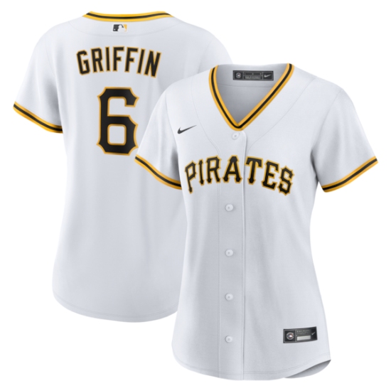 Women's Pittsburgh Pirates #6 Konnor Griffin Nike White Home Replica Jersey - Ujersey
