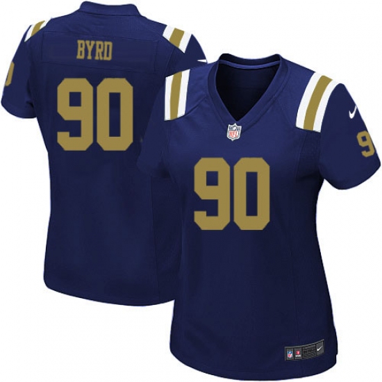 Women's Nike New York Jets #90 Dennis Byrd Elite Navy Blue Alternate NFL Jersey - Ujersey