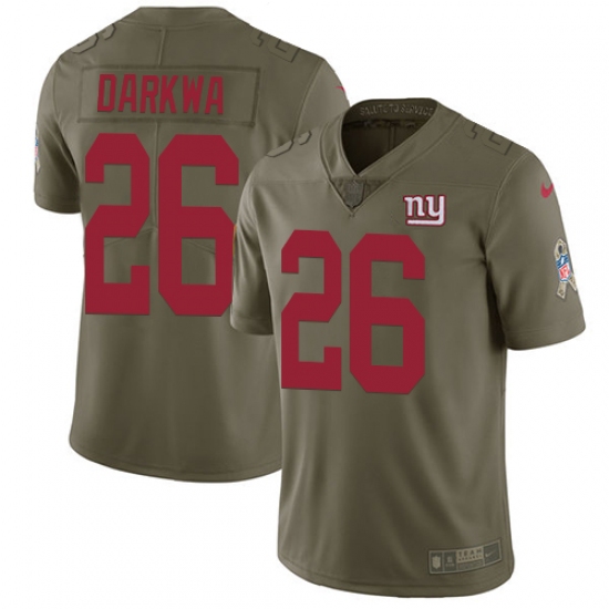Youth Nike New York Giants #26 Orleans Darkwa Limited Olive 2017 Salute to Service NFL Jersey - Ujersey