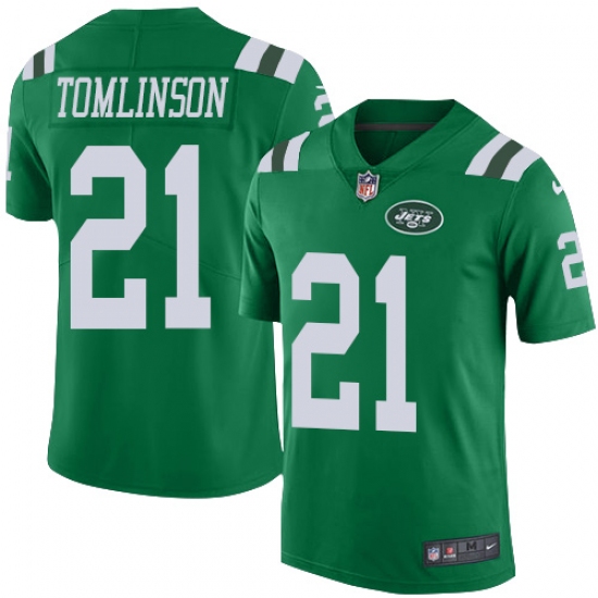 Youth Nike New York Jets #21 LaDainian Tomlinson Limited Green Rush Vapor Untouchable NFL Jersey - Ujersey