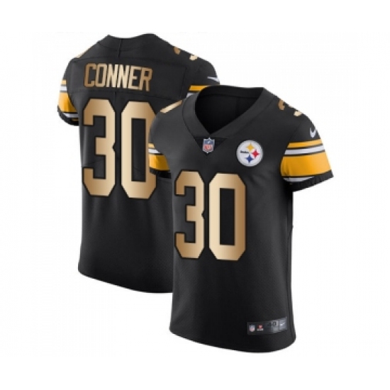 Men's Pittsburgh Steelers #30 James Conner Elite Black Gold Team Color Football Jersey - Ujersey