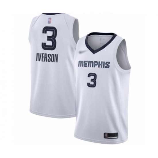 Women's Memphis Grizzlies #3 Allen Iverson Swingman White Finished Basketball Jersey - Association Edition - Ujersey
