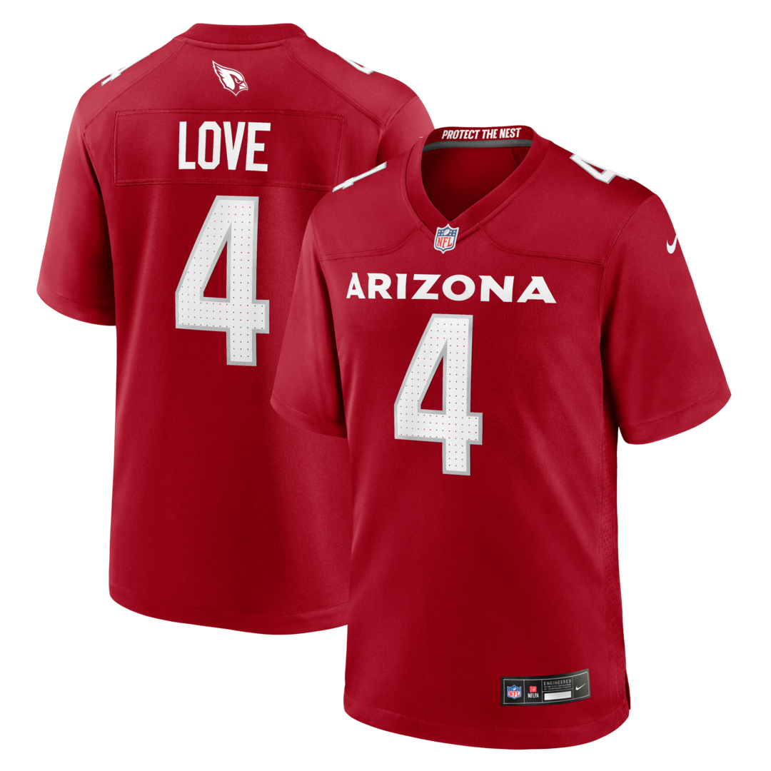 Men's Arizona Cardinals Jeremiyah Love Nike Cardinal 2026 NFL Draft First Round Pick No. 3 Team Game Jersey - Ujersey