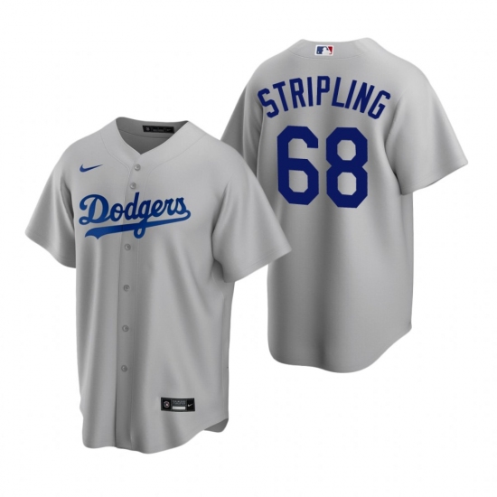 Men's Nike Los Angeles Dodgers #68 Ross Stripling Gray Alternate Stitched Baseball Jersey - Ujersey