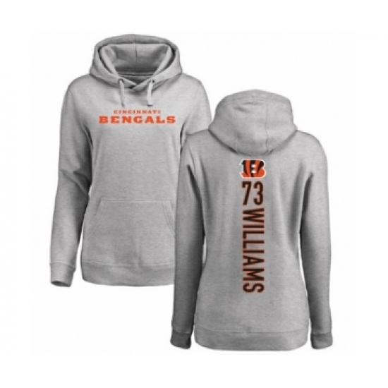 Football Women's Cincinnati Bengals #73 Jonah Williams Ash Backer Pullover Hoodie - Ujersey