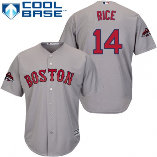 Youth Majestic Boston Red Sox #14 Jim Rice Authentic Grey Road Cool Base 2018 World Series Champions MLB Jersey - Ujersey