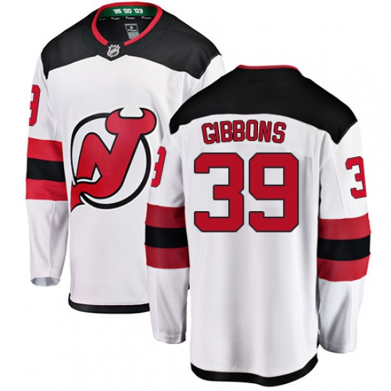 Men's New Jersey Devils #39 Brian Gibbons Fanatics Branded White Away Breakaway NHL Jersey - Ujersey
