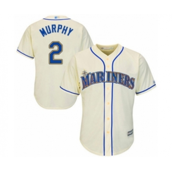 Youth Seattle Mariners #2 Tom Murphy Authentic Cream Alternate Cool Base Baseball Player Jersey - Ujersey
