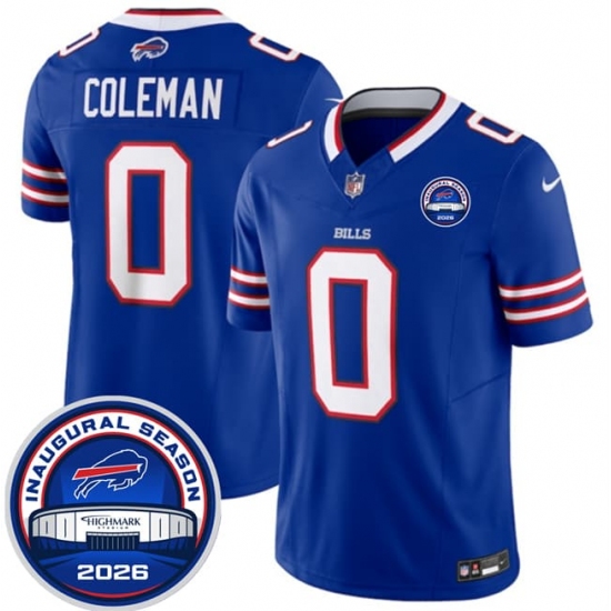 Men's Buffalo Bills #0 Keon Coleman Blue F.U.S.E. 2026 Inaugural Season at Highmark Stadium Football Stitched Jersey - Ujersey