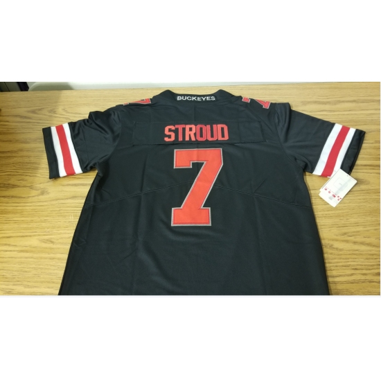Ohio State Buckeyes #7 C.J. Stroud Black Scarlet 2021 College Football Jersey - Ujersey