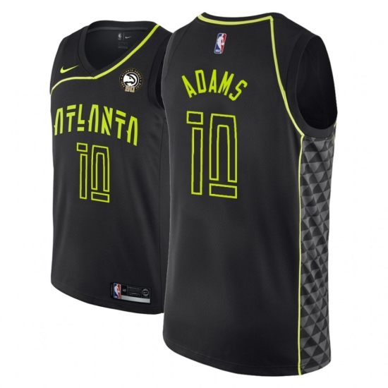 Men NBA 2018-19 Atlanta Hawks #10 Jaylen Adams 50th Anniversary City Edition Black Jersey