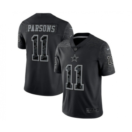 Men's Dallas Cowboys #11 Micah Parsons Black Reflective Limited Stitched Football Jersey - Ujersey