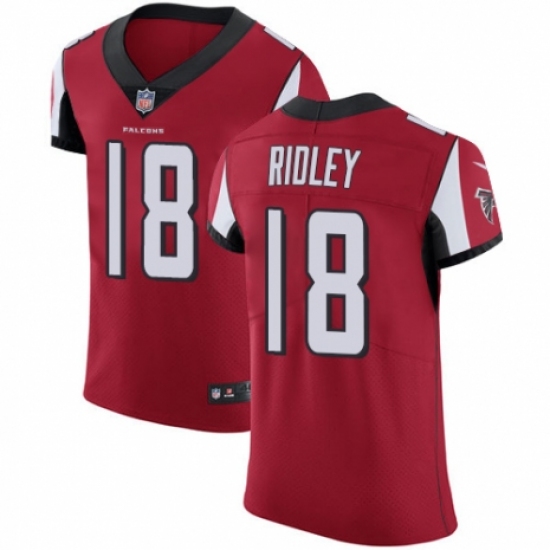 Men's Nike Atlanta Falcons #18 Calvin Ridley Red Team Color Vapor Untouchable Elite Player NFL Jersey - Ujersey