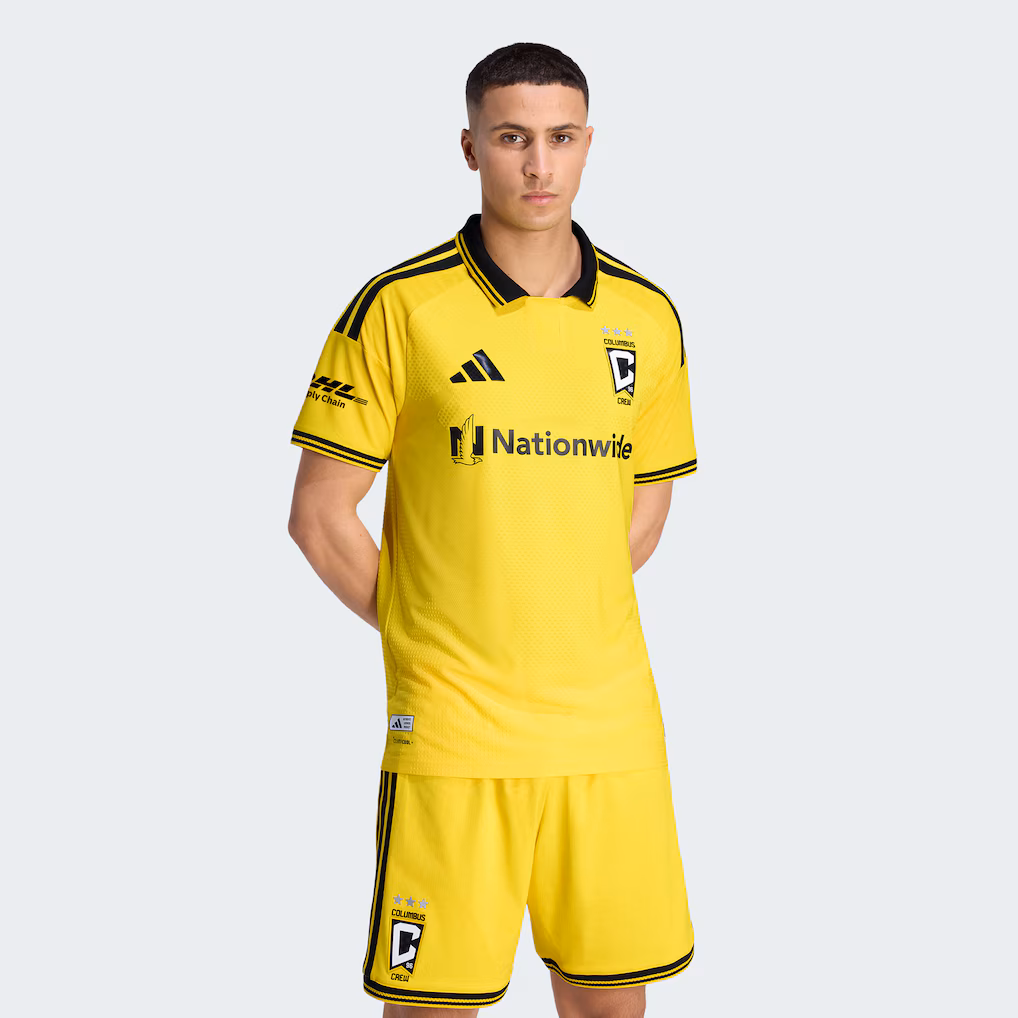 Men's Columbus Crew adidas Yellow 2026 The Crafted for Excellence Kit On-Field Authentic Patch Jersey