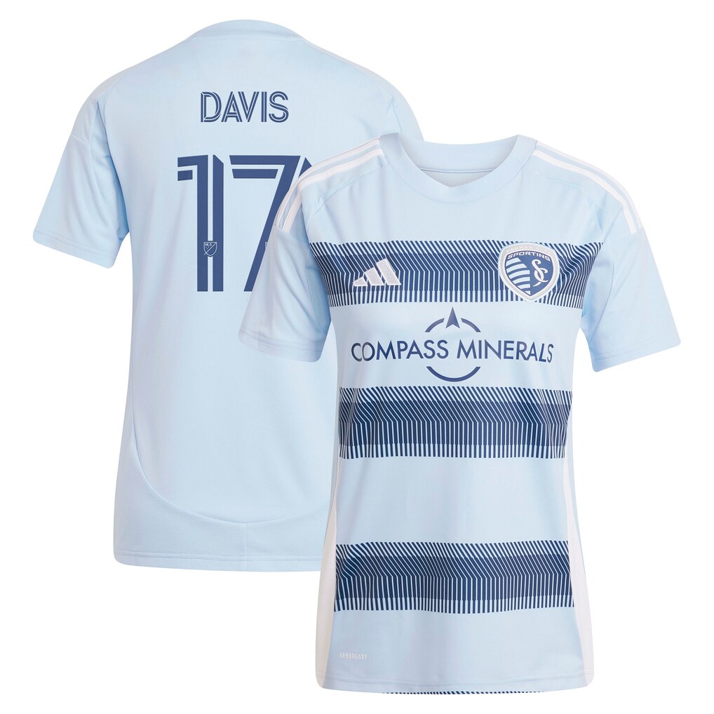Women's Sporting Kansas City Jake Davis adidas Light Blue 2025 One KC Replica Player Jersey - Ujersey