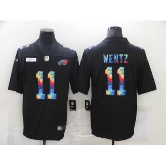 Men's Philadelphia Eagles #11 Carson Wentz Rainbow Version Nike Limited Jersey - Ujersey