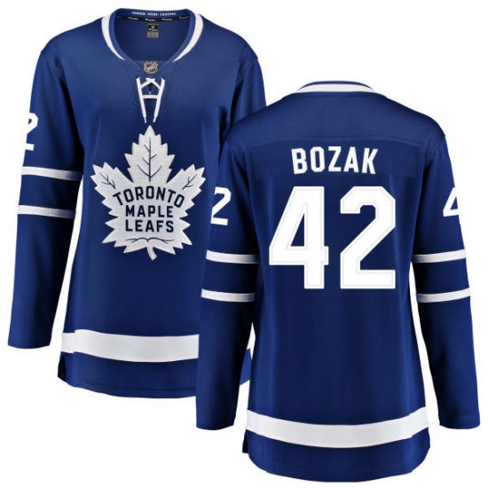 Women's Toronto Maple Leafs #42 Tyler Bozak Fanatics Branded Royal Blue Home Breakaway NHL Jersey - Ujersey