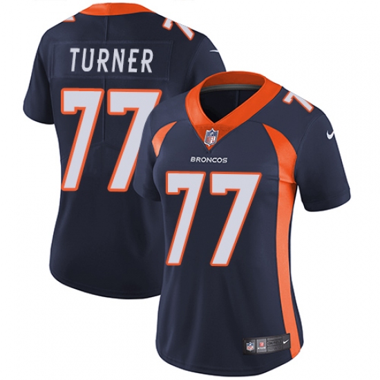 Women's Nike Denver Broncos #77 Billy Turner Navy Blue Alternate Vapor Untouchable Limited Player NFL Jersey - Ujersey
