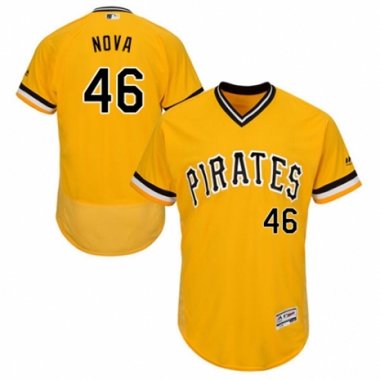 Men's Majestic Pittsburgh Pirates #46 Ivan Nova Gold Alternate Flex Base Authentic Collection MLB Jersey - Ujersey