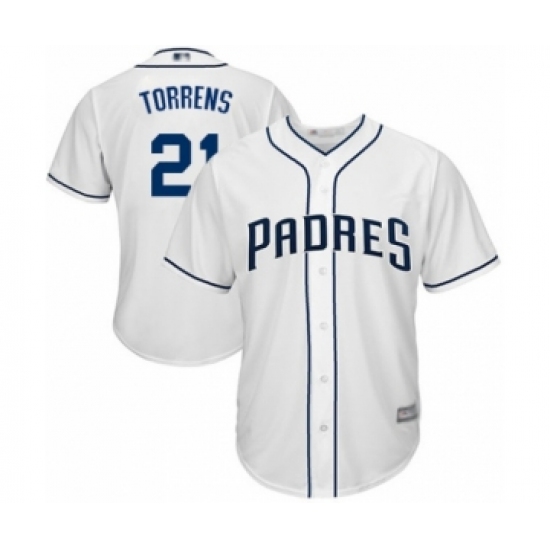 Youth San Diego Padres #21 Luis Torrens Authentic White Home Cool Base Baseball Player Jersey - Ujersey