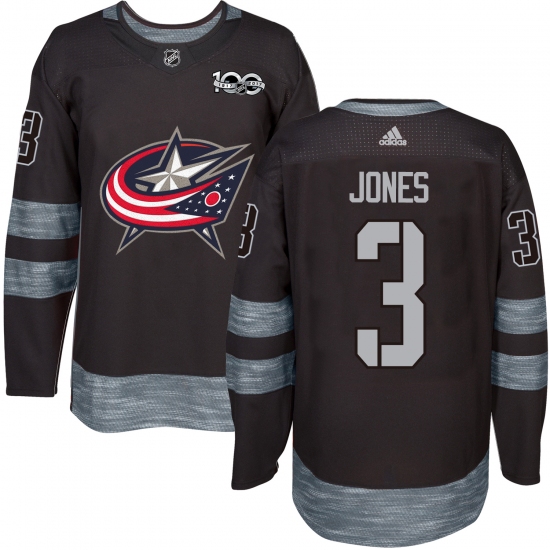 Men's Adidas Columbus Blue Jackets #3 Seth Jones Authentic Black 1917-2017 100th Anniversary NHL Jersey - Ujersey