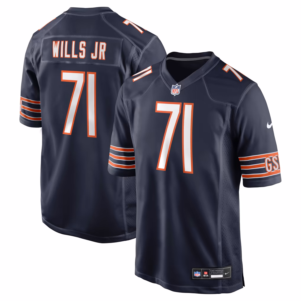 Men's Chicago Bears Jedrick Wills Jr. Nike Navy Team Game Jersey - Ujersey