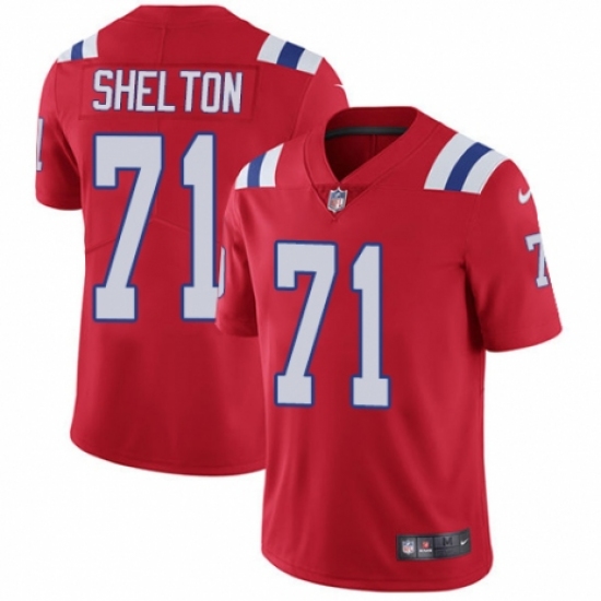 Youth Nike New England Patriots #71 Danny Shelton Red Alternate Vapor Untouchable Limited Player NFL Jersey - Ujersey