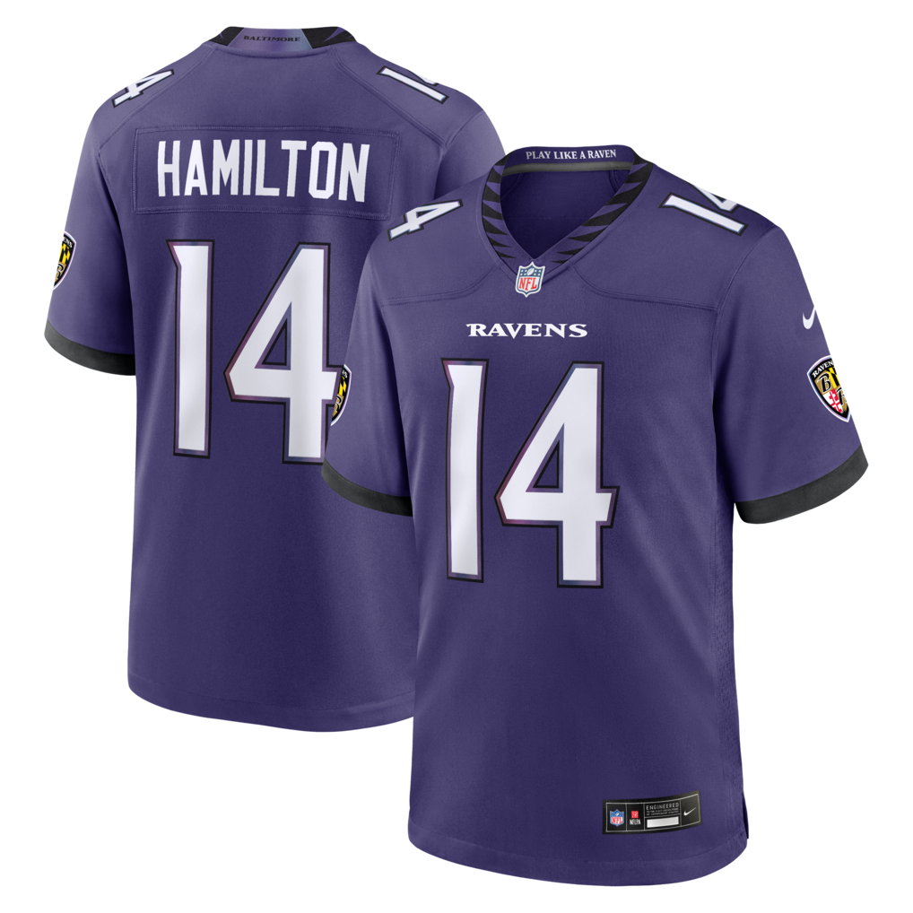 Men's Baltimore Ravens Kyle Hamilton Nike Purple Team Game Jersey - U-jersey