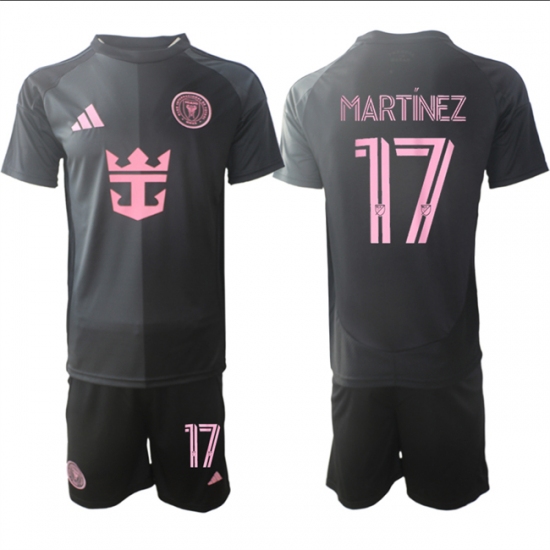 Men's Inter Miami CF #17 Josef Martínez 2025 Black Away Soccer Jersey Suit - Ujersey