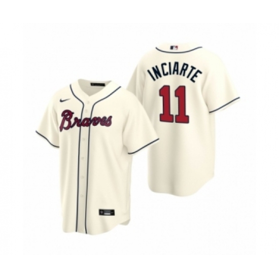 Women Atlanta Braves #11 Ender Inciarte Nike Cream 2020 Replica Alternate Jersey - Ujersey