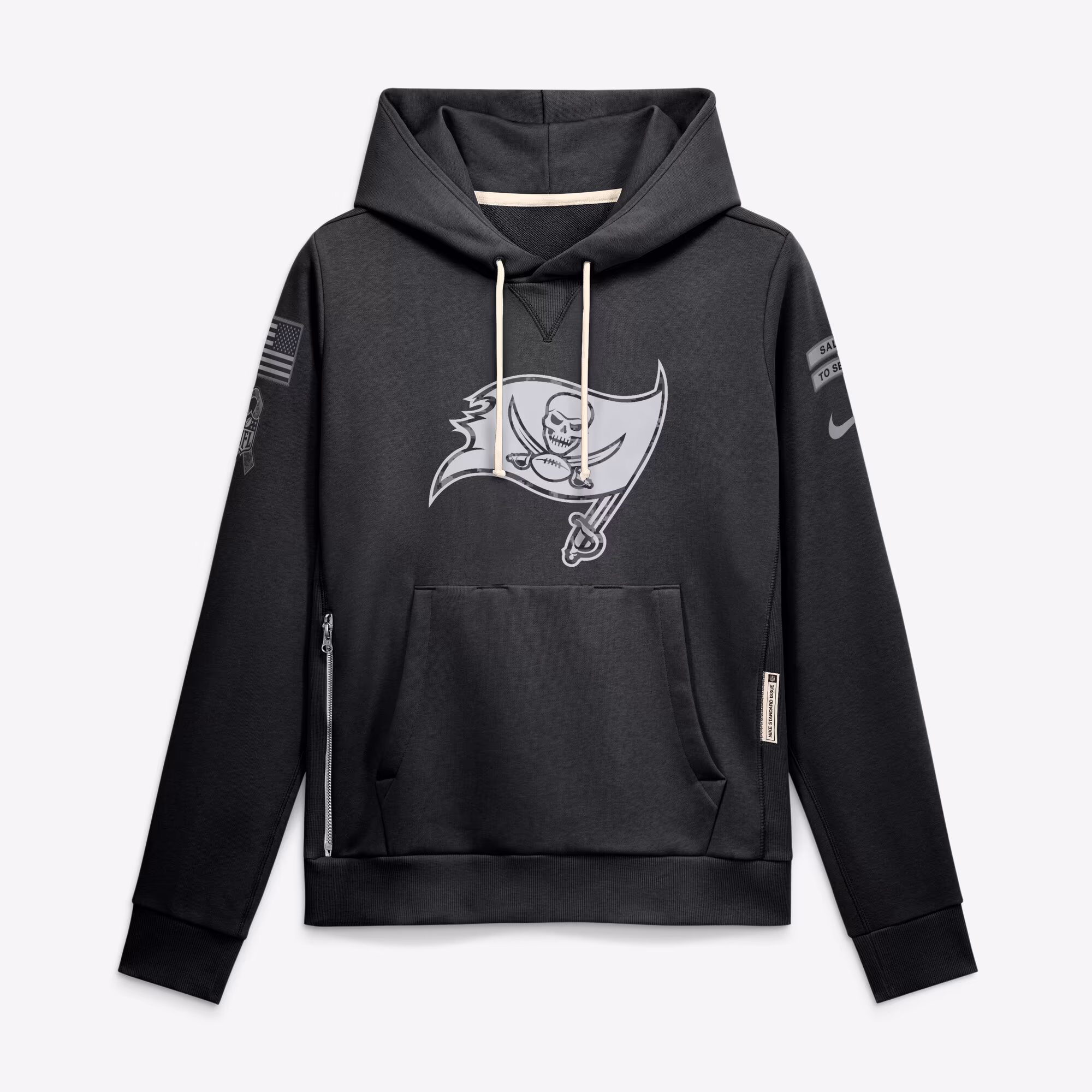 Women's Tampa Bay Buccaneers  Nike Black 2026 Salute to Service Sideline Dri-FIT Pullover Hoodie - Ujersey