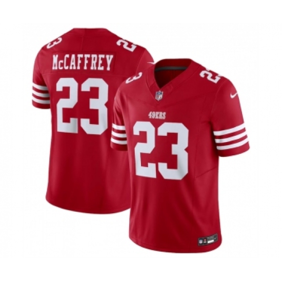 Men's Nike San Francisco 49ers #23 Christian McCaffrey Red 2023 F.U.S.E. Vapor Untouchable Limited Stitched Football Jersey - Ujersey