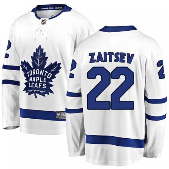 Men's Toronto Maple Leafs #22 Nikita Zaitsev Fanatics Branded White Away Breakaway NHL Jersey - Ujersey
