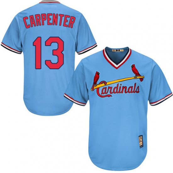 Men's Majestic St. Louis Cardinals #13 Matt Carpenter Authentic Light Blue Cooperstown MLB Jersey - Ujersey