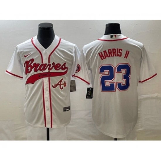 Men's Atlanta Braves #23 Michael Harris II White Cool Base Stitched Baseball Jersey1 - Ujersey