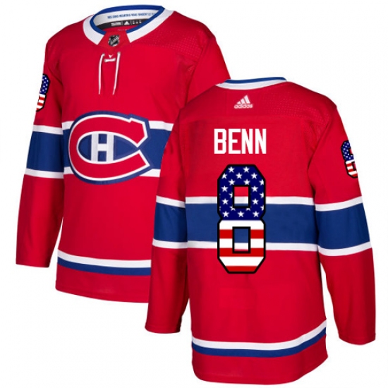 Youth Adidas Montreal Canadiens #8 Jordie Benn Authentic Red USA Flag Fashion NHL Jersey - Ujersey