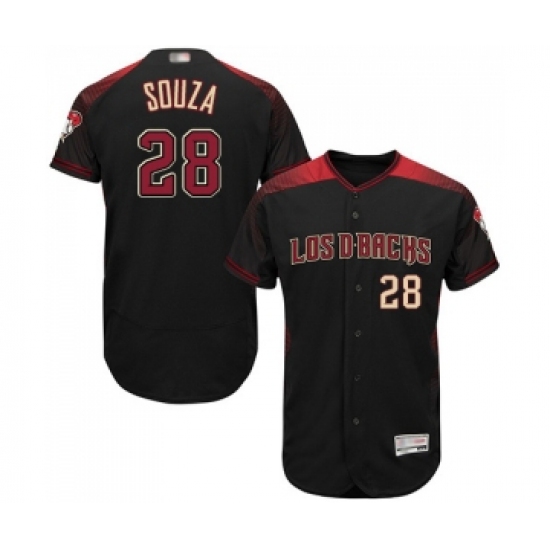 Men's Arizona Diamondbacks #28 Steven Souza Black Alternate Authentic Collection Flex Base Baseball Jersey - Ujersey