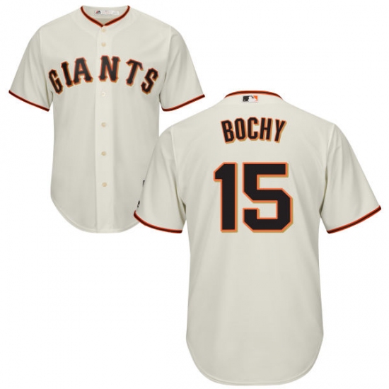 Youth Majestic San Francisco Giants #15 Bruce Bochy Authentic Cream Home Cool Base MLB Jersey - Ujersey