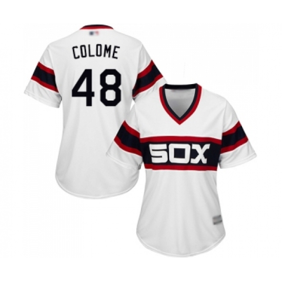 Women's Chicago White Sox #48 Alex Colome Replica White 2013 Alternate Home Cool Base Baseball Jersey - Ujersey